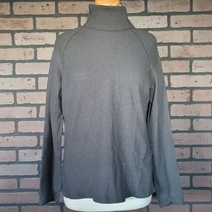 KUHL Petra Turtleneck Shirt Size Large Charcoal Grey Waffle